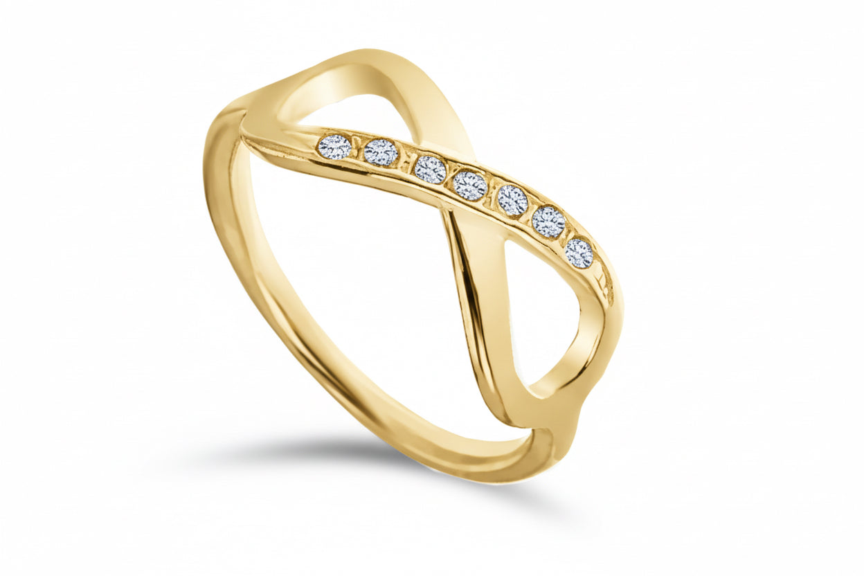 Pierścionek nieskończoność z dżetami