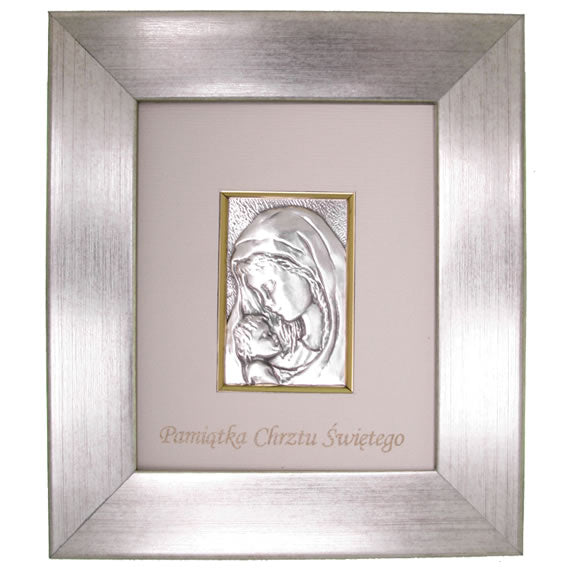 Obrazek srebrny Pamiątka Chrztu