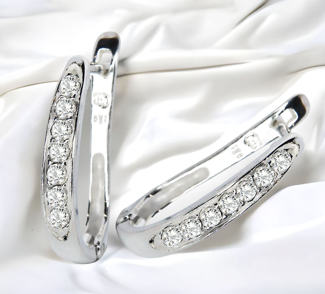 Kolczyki krople/owalne z cyrkoniami