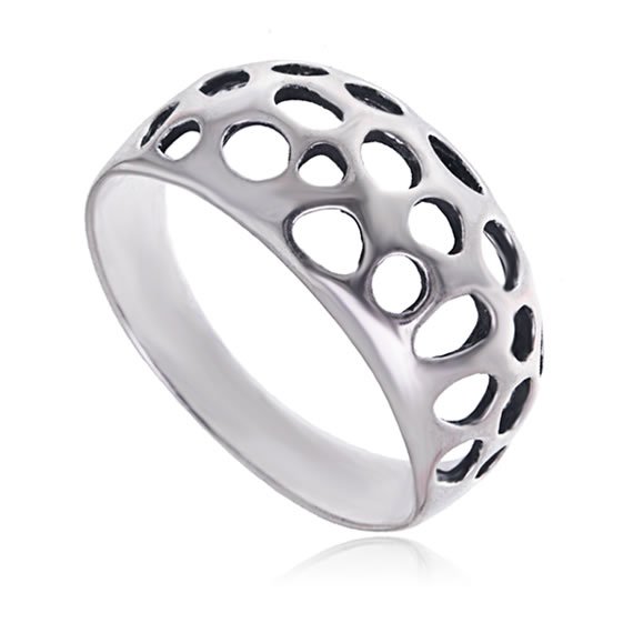 Pierścionek szeroki ażurowy