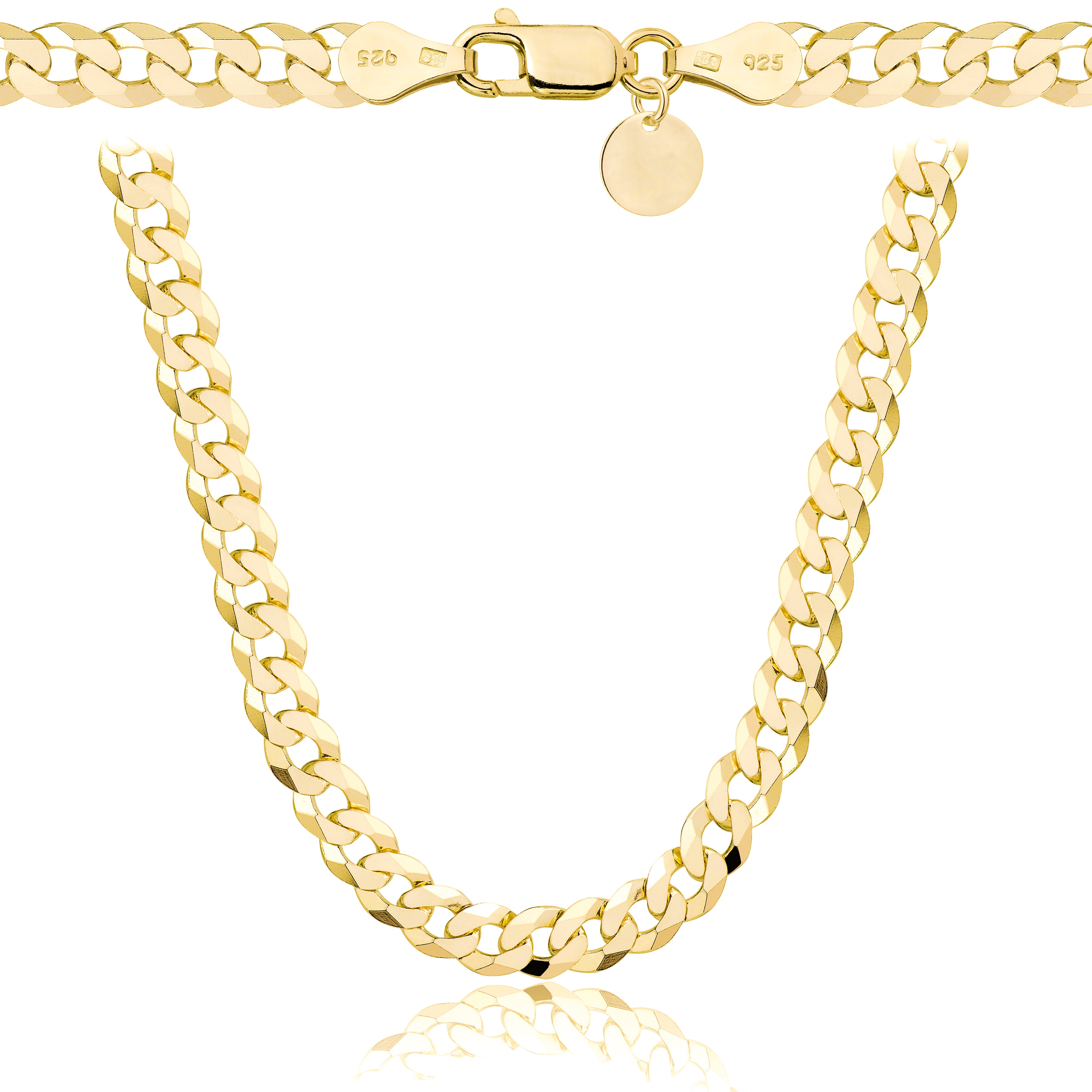 Łańcuszek pozłacany srebrny pancerka 5,6mm pr. 925