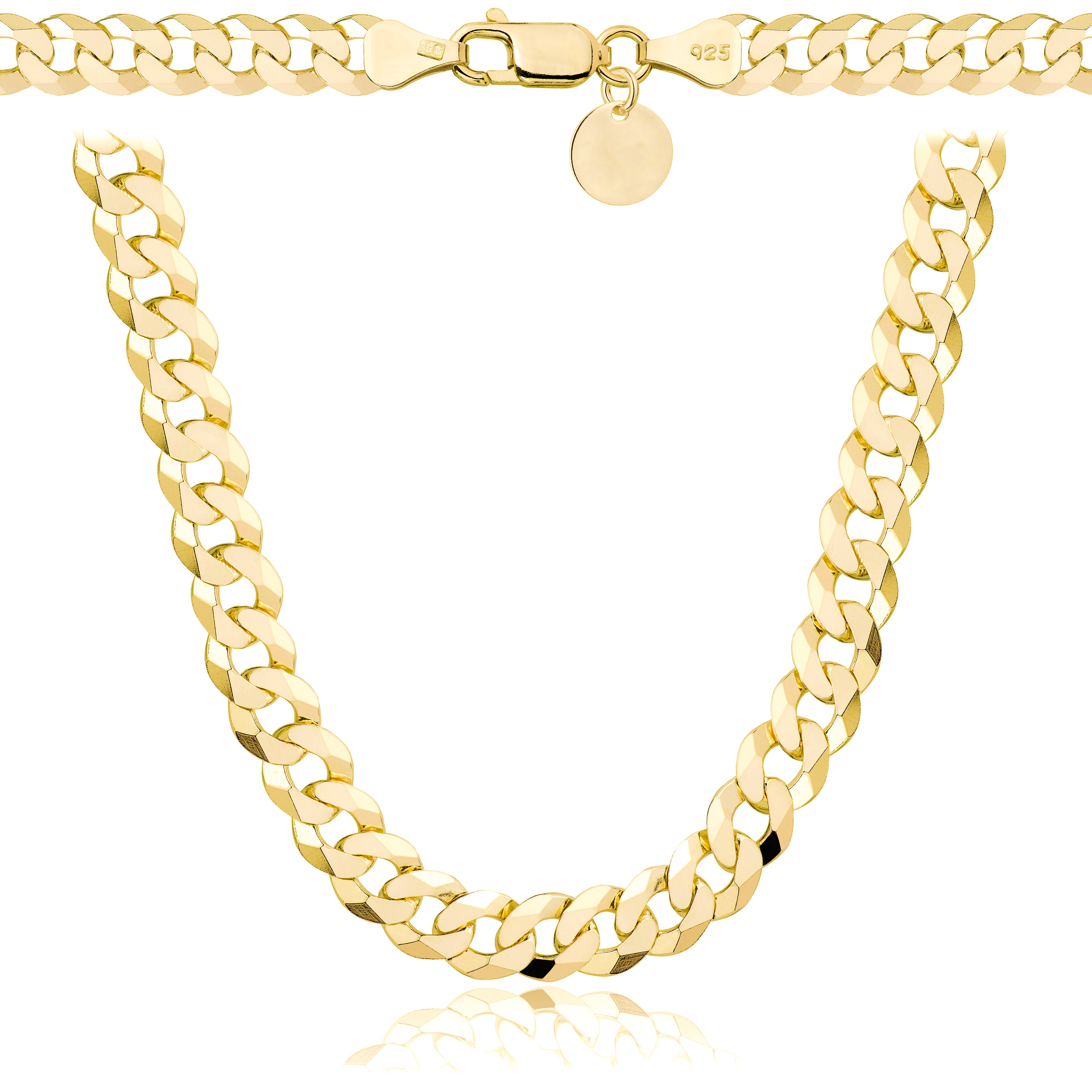 Łańcuszek pozłacany srebrny pancerka 6,5mm pr. 925