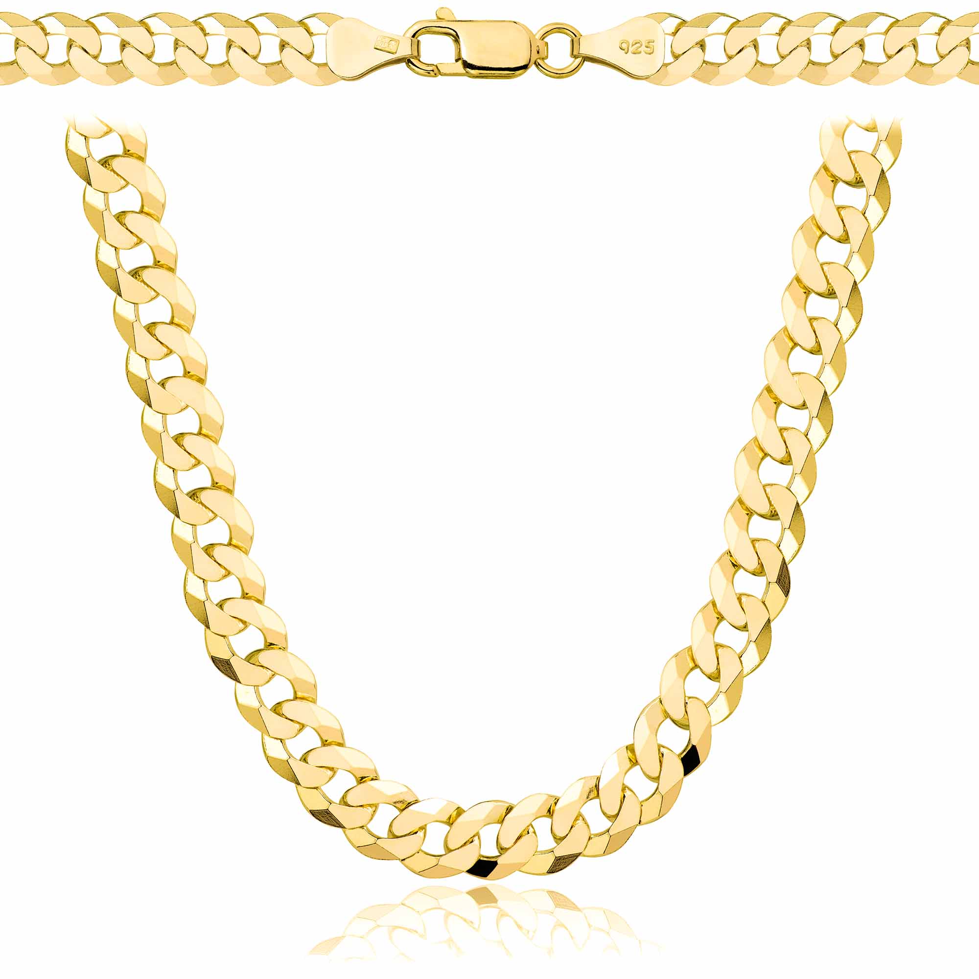 Łańcuszek pozłacany srebrny pancerka 6,5mm pr. 925