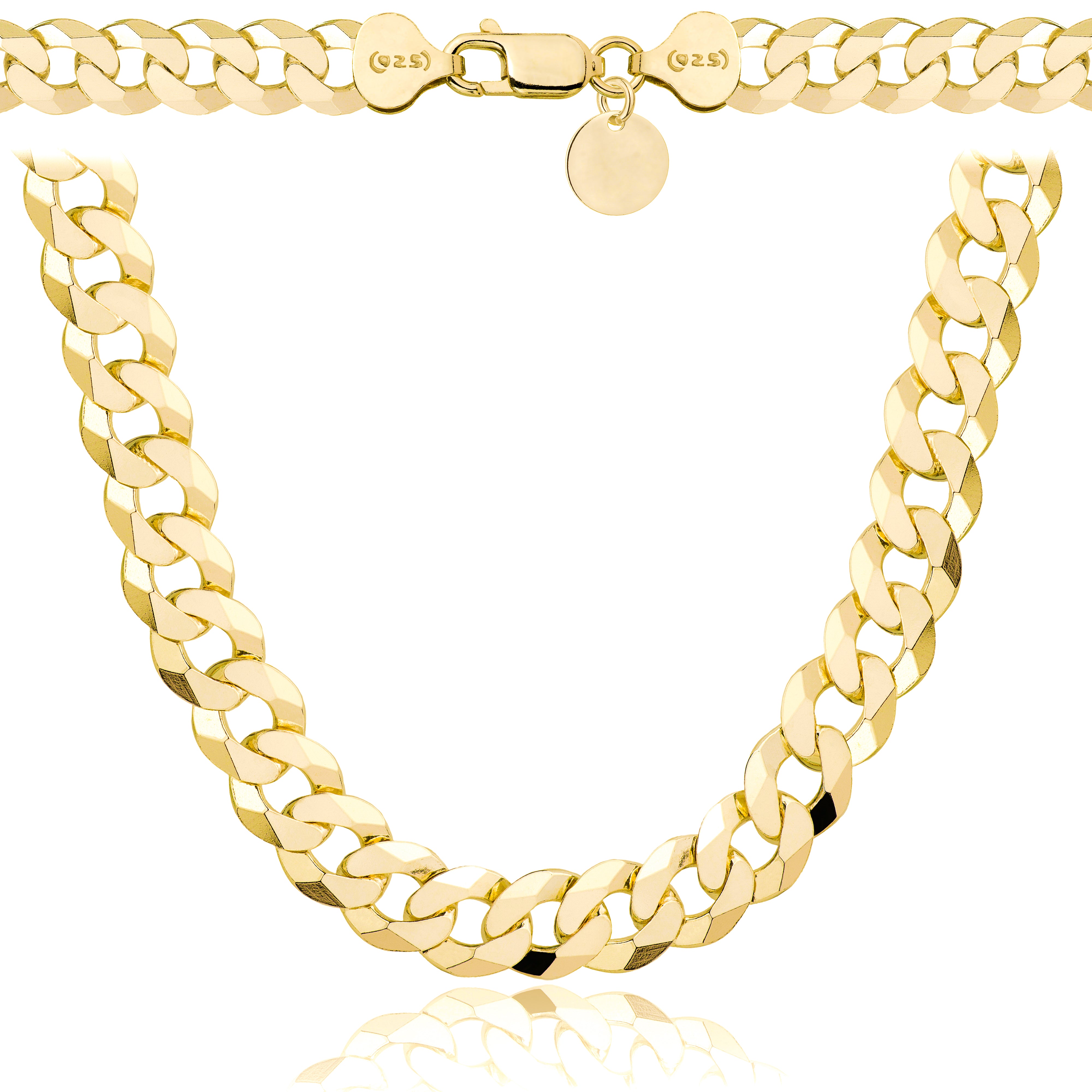 Łańcuszek pozłacany srebrny pancerka 7,5mm pr. 925