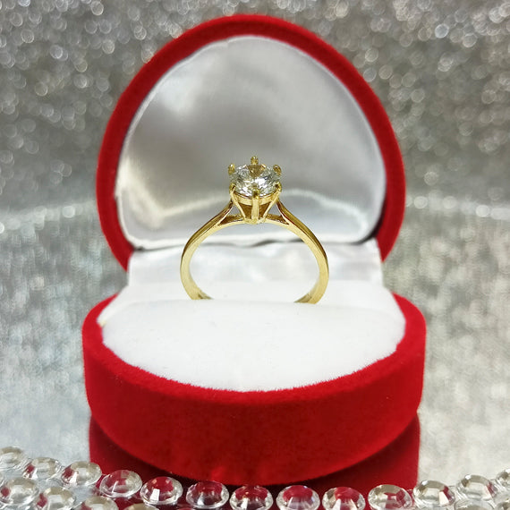 Złoty pierścionek z cyrkonią 6mm