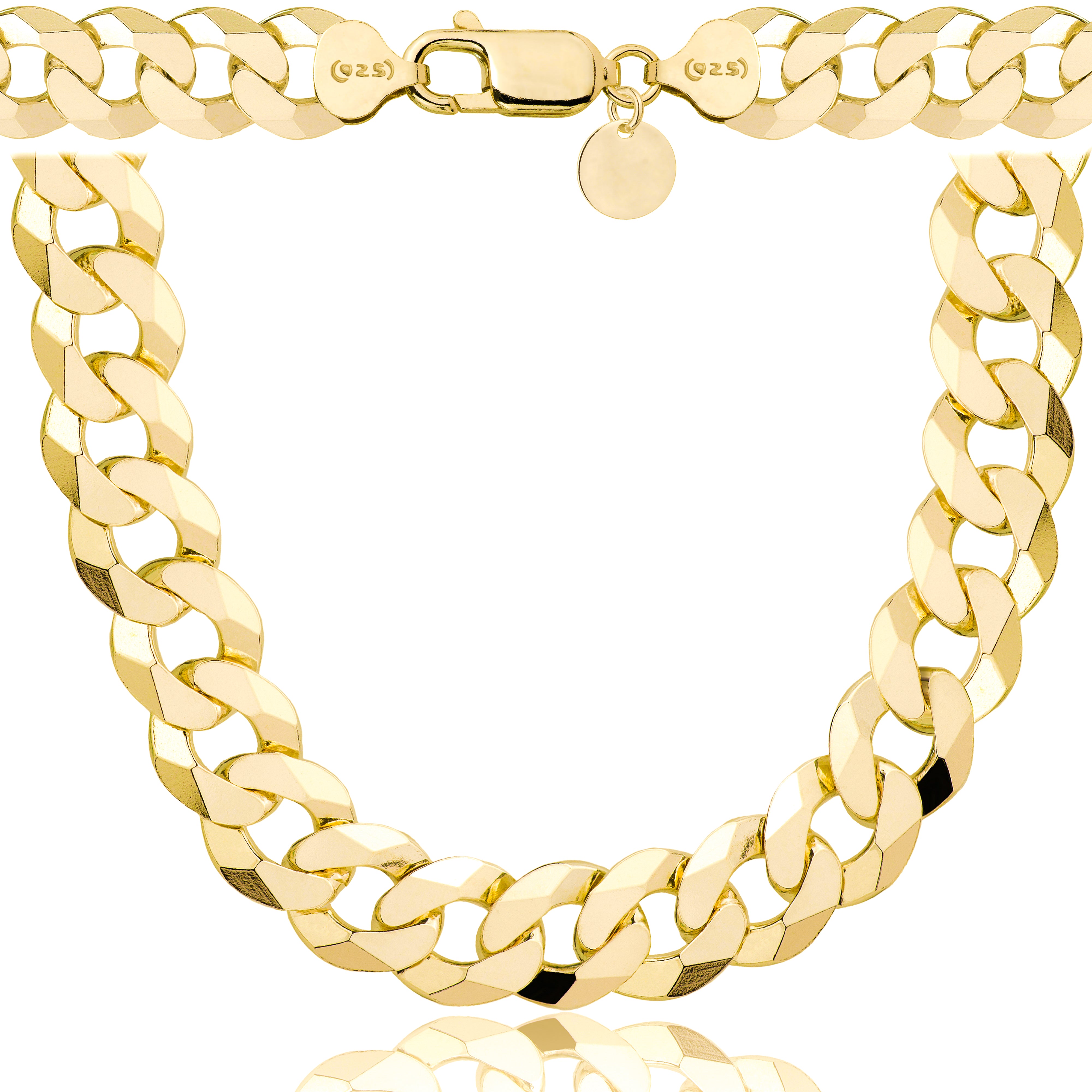 Łańcuszek pozłacany srebrny pancerka 10,5mm pr. 925