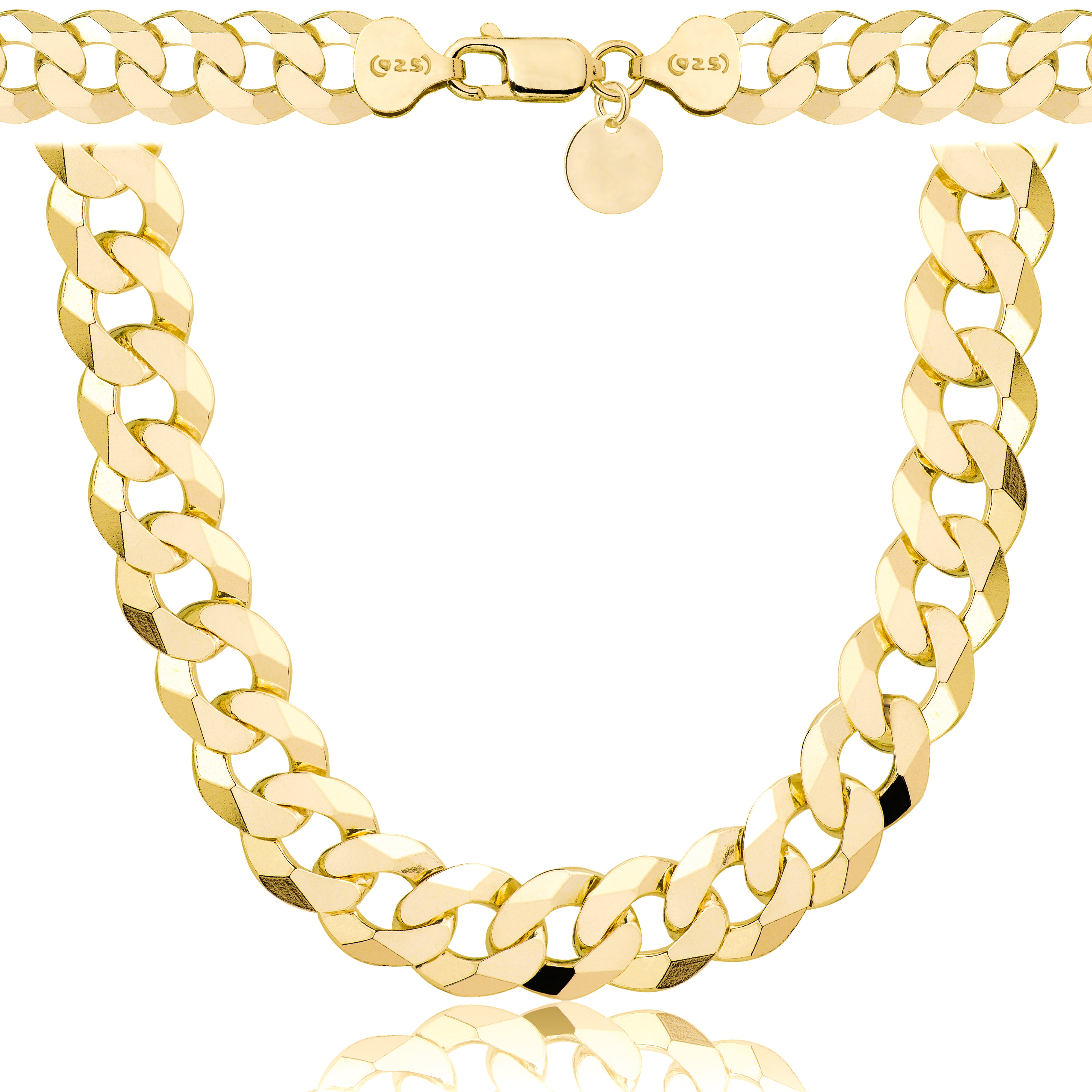 Łańcuszek pozłacany srebrny pancerka 9,5mm pr. 925