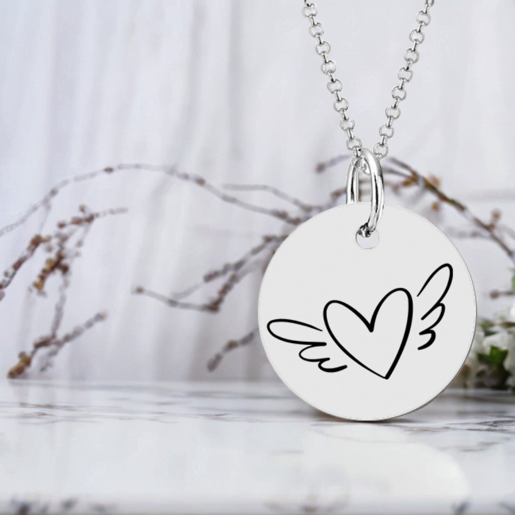 Grawerowana zawieszka medalik na pamiątkę I Komunii Świętej - serce