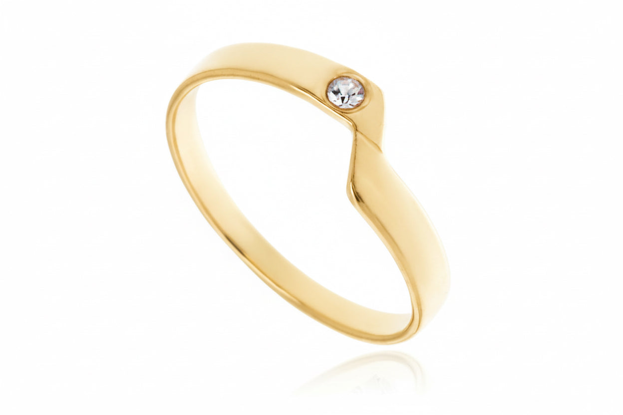 Minimalistyczna obrączka z kamieniem