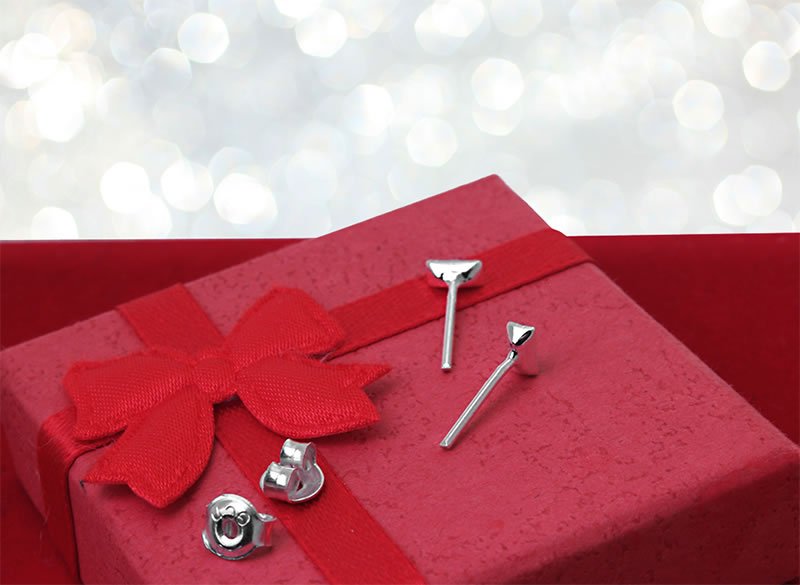 Kolczyki z prostokątną cyrkonią 5mm białe