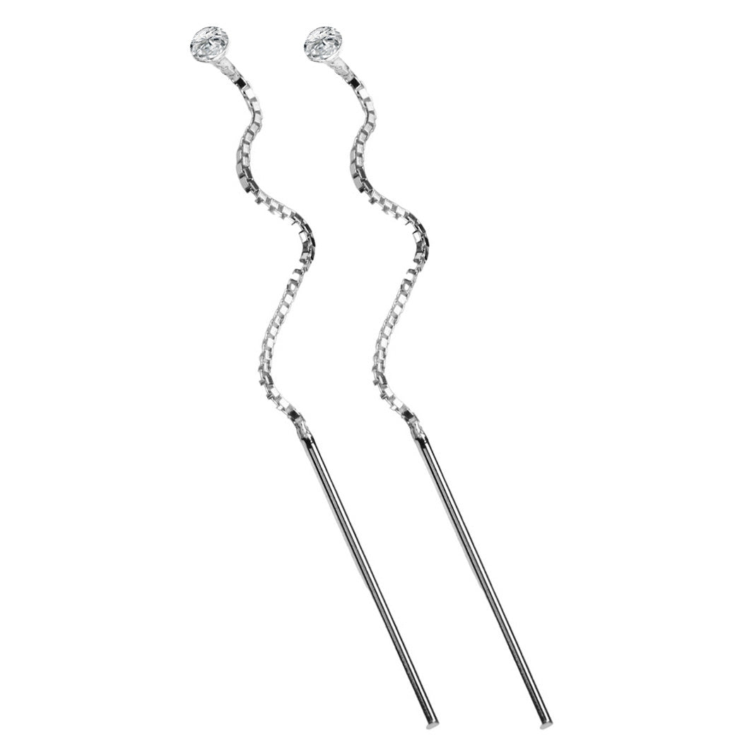 Kolczyki przekładane z cyrkonią 2,5 mm białe