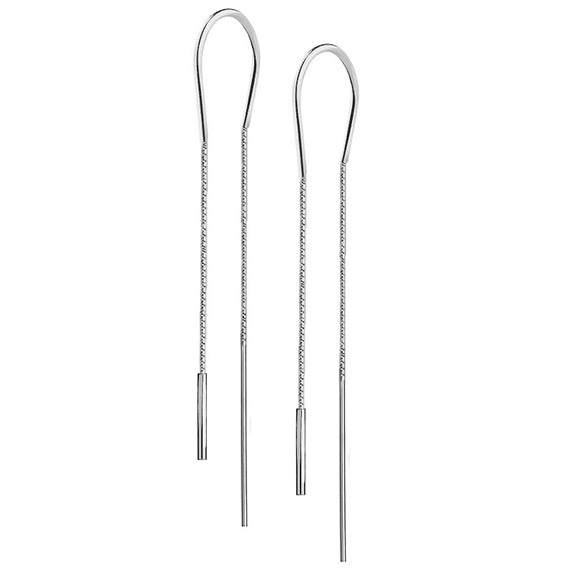 Kolczyki przeciągane podwójne z rurką i patyczkiem