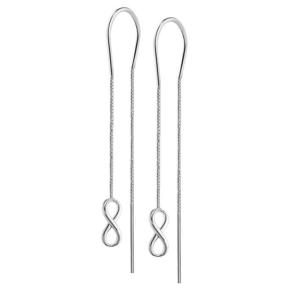 Kolczyki przewlekane podwójne z nieskończonością