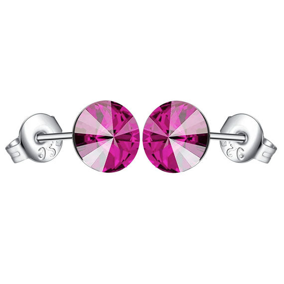 Kolczyki rivoli 6mm różowe