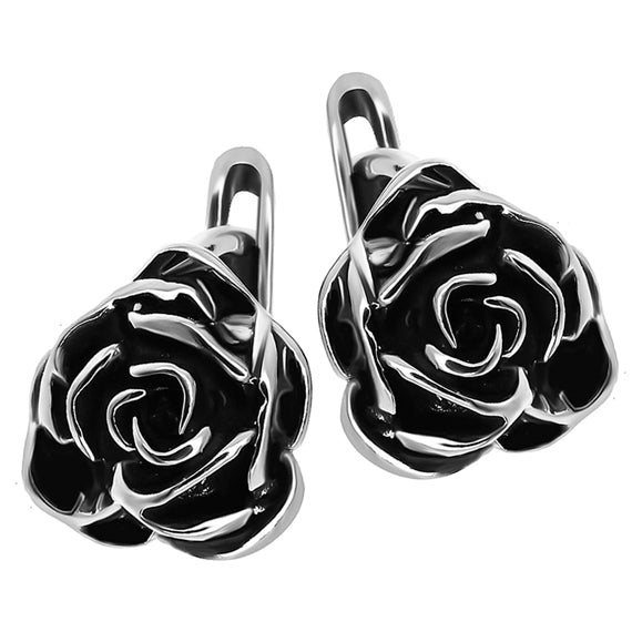 Kolczyki róże zapięcie angielskie