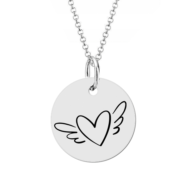 Grawerowana zawieszka medalik na pamiątkę I Komunii Świętej - serce