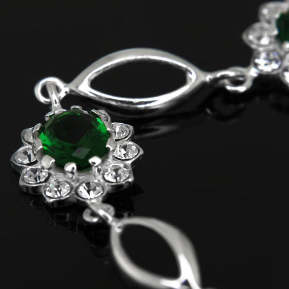 Bransoletka z zielonymi cyrkoniami