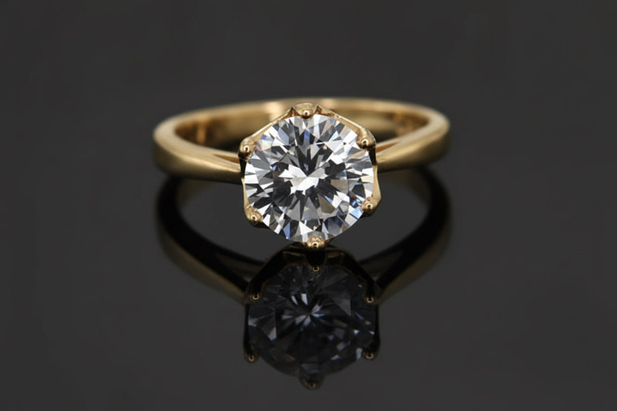 Pierścionek z cyrkonią 8mm