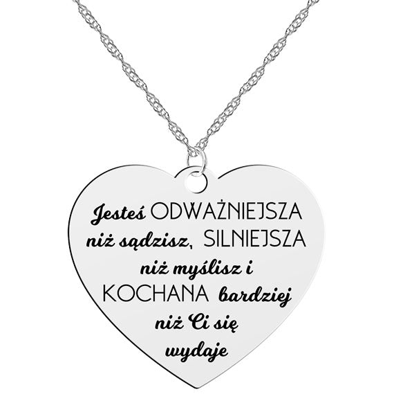 Naszyjnik serce "Jesteś wyjątkowa"