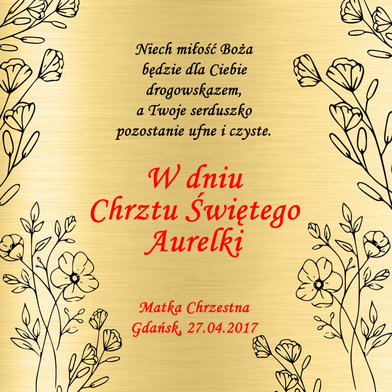 Grzechotka srebrna Pamiątka Chrztu/Narodzin