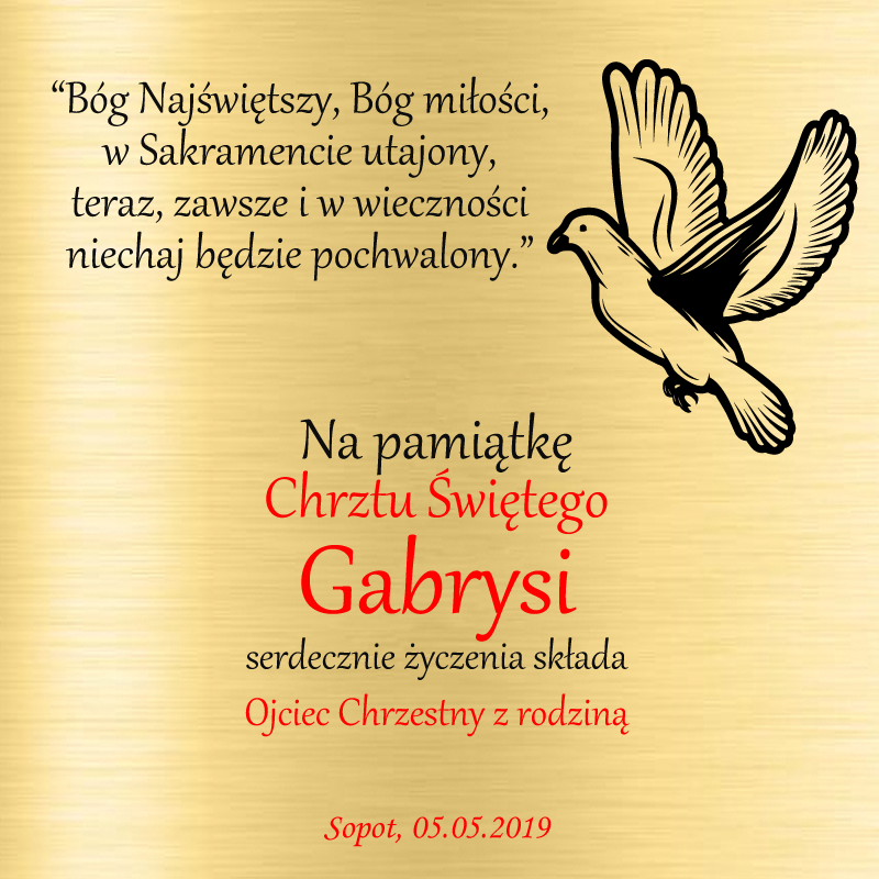 Smoczek srebrny Pamiątka Chrztu/Narodzin