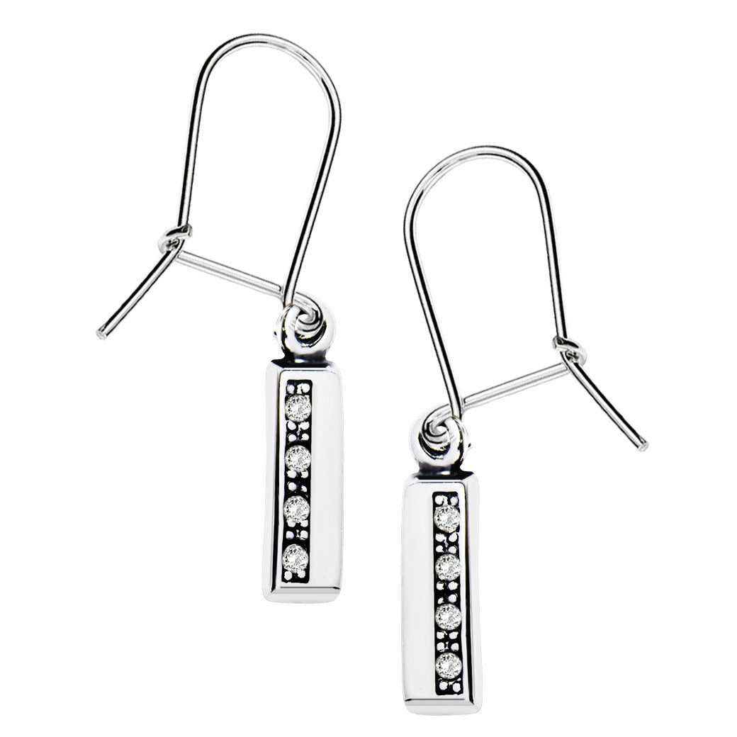 Wiszące kolczyki - prostokąty z cyrkoniami