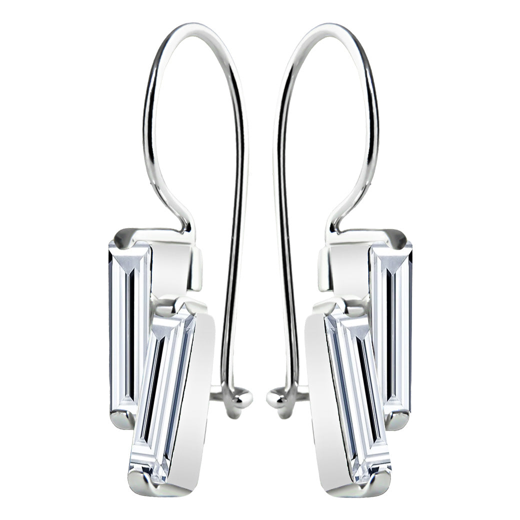 Kolczyki z prostokątnymi cyrkoniami