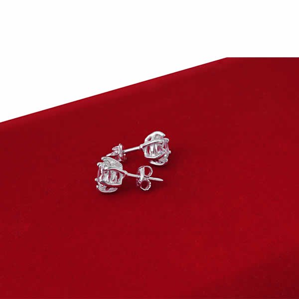 Kolczyki z białą cyrkonią 7mm sztyft
