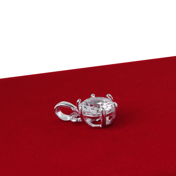 Wisiorek z białą cyrkonią 10mm