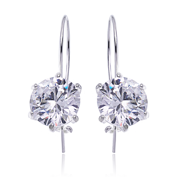 Kolczyki z białą cyrkonią 10mm