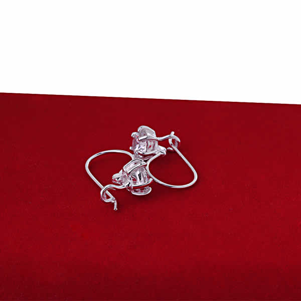 Kolczyki z białą cyrkonią 7mm bigiel