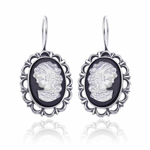 Kolczyki kamea 13x18mm