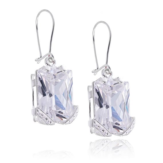 Kolczyki wiszące cyrkonia 16x12mm