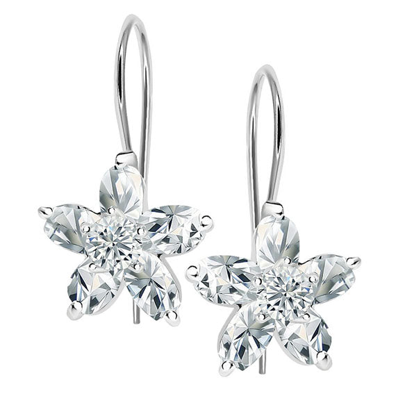 Kolczyki kwiaty z dużymi cyrkoniami