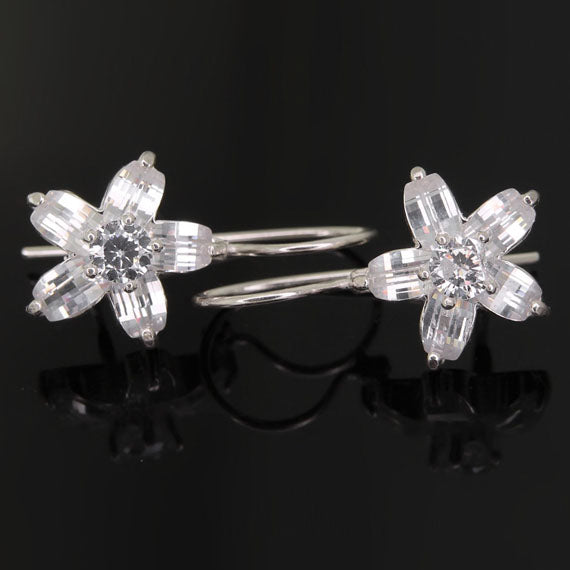 Kolczyki kwiaty z dużymi cyrkoniami