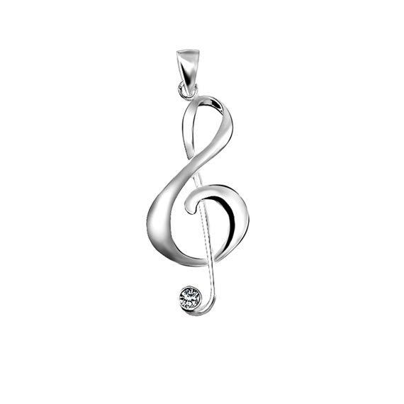 Wisior klucz wiolinowy z cyrkonią