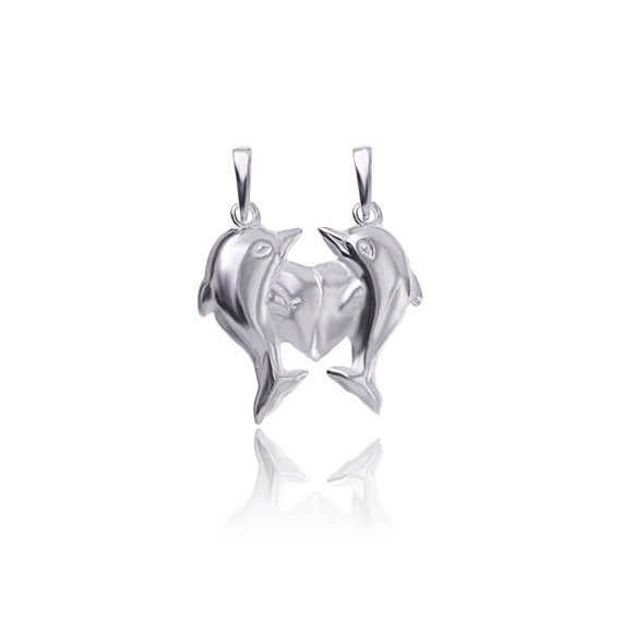 Wisiorek łamany dla par delfiny