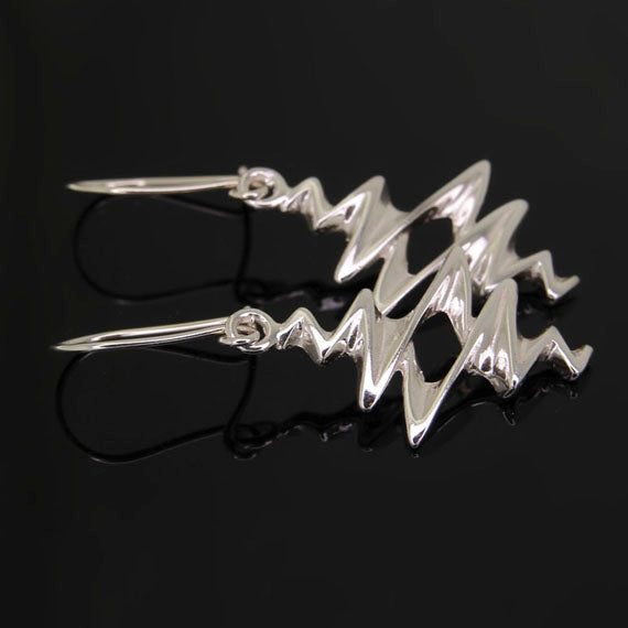 Kolczyki wiszące zygzaki puls ekg