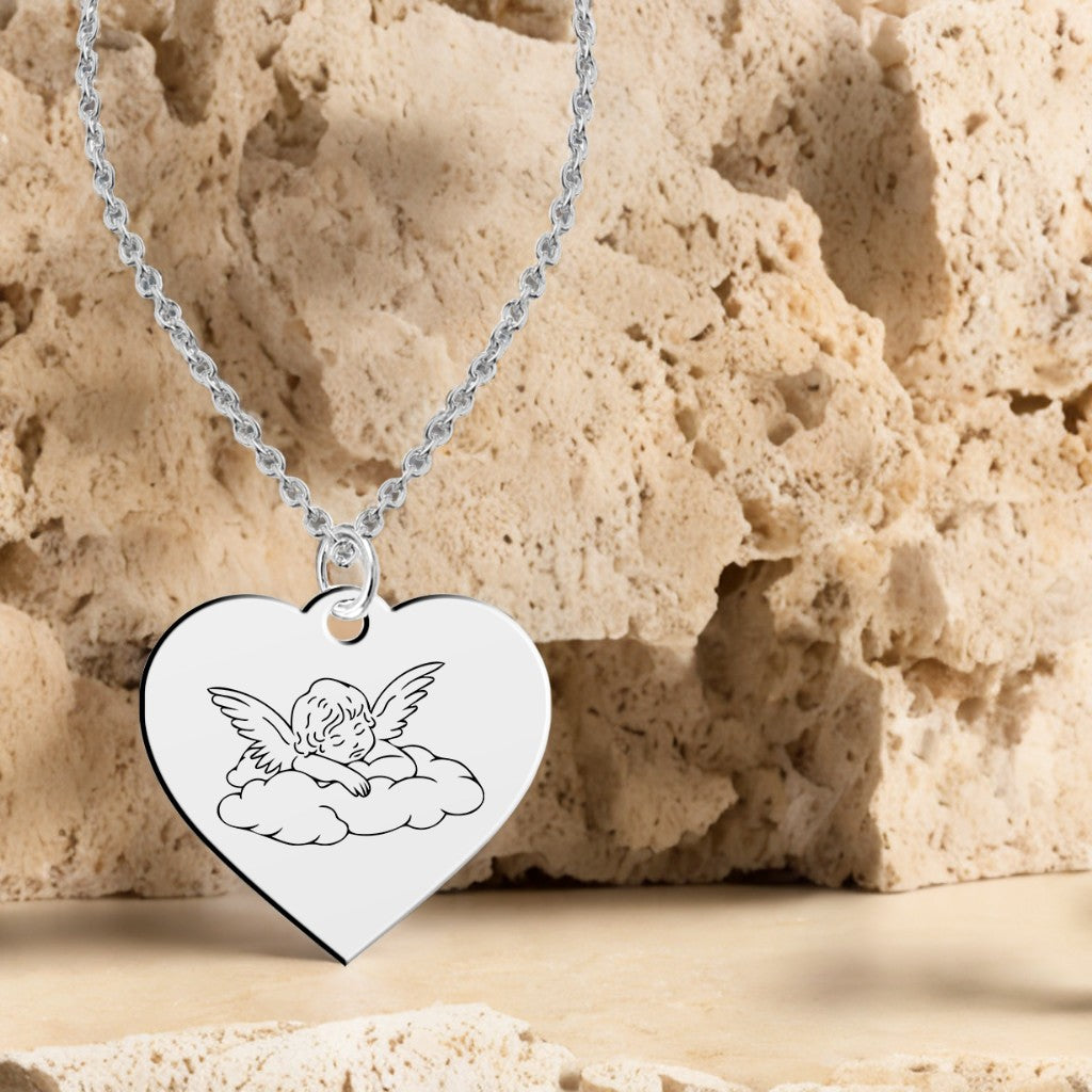 Grawerowana zawieszka na pamiątkę I Komunii Świętej - anioł