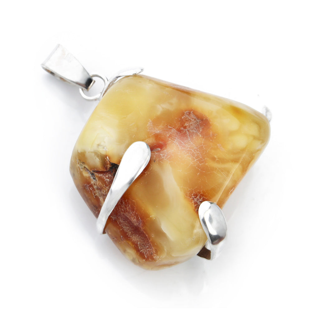 Wisior z potężnym bursztynem