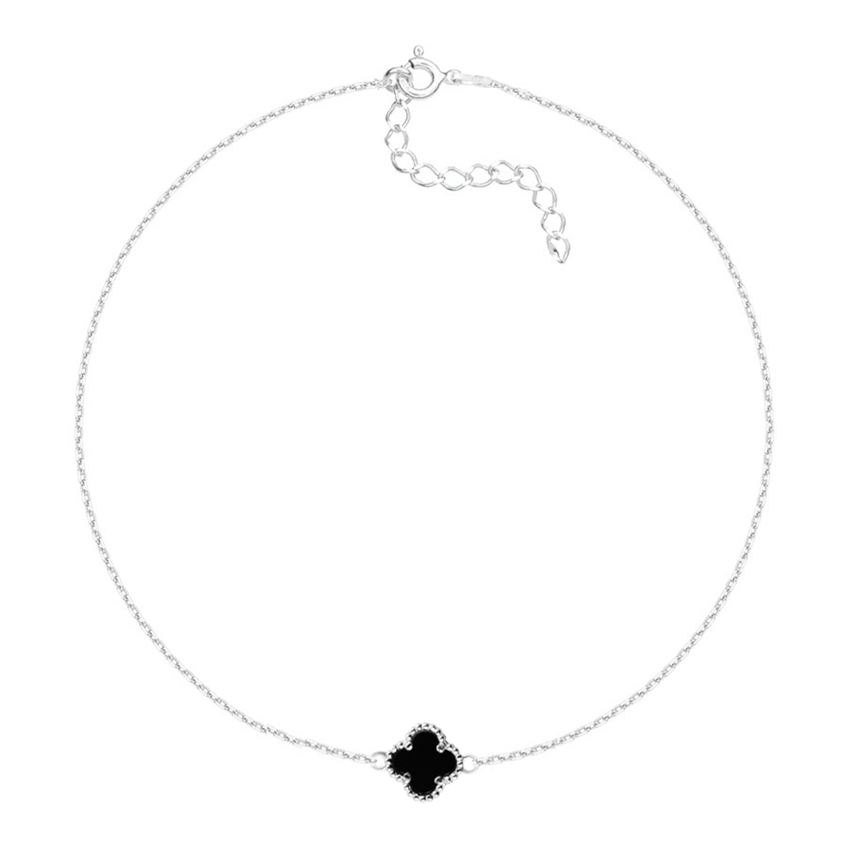 Bransoletka z czarną koniczynką