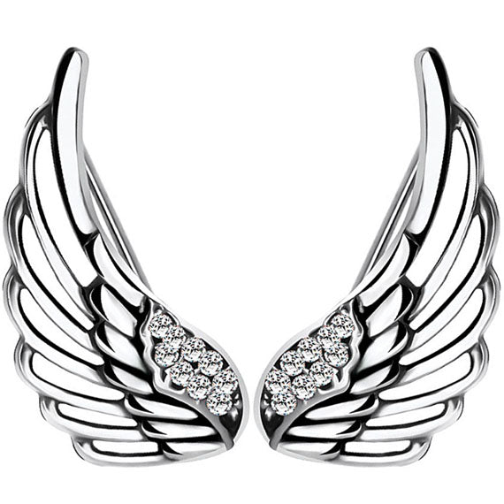Nausznice skrzydła z cyrkoniami
