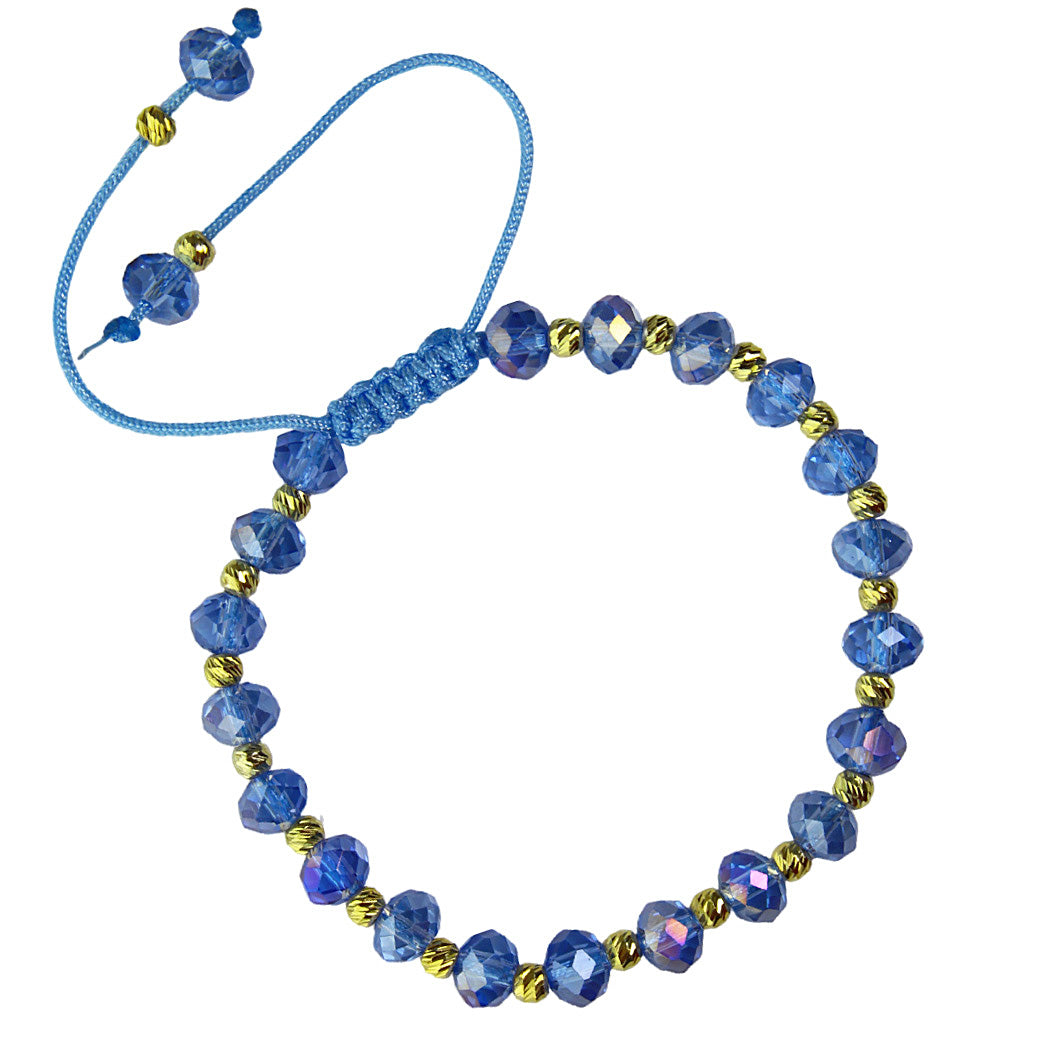 Bransoletka z koralikami - turkusowa i złote kulki