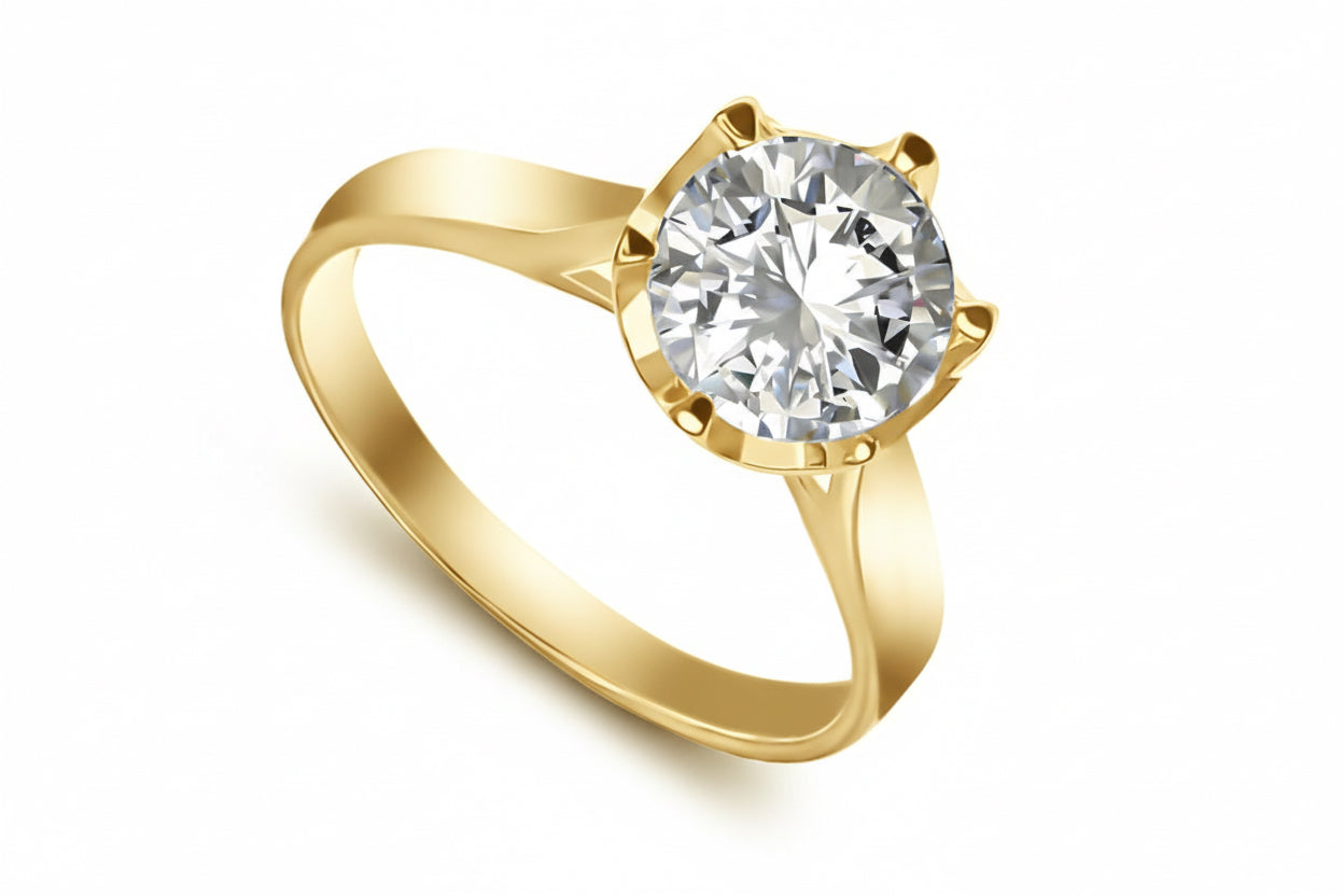 Pierścionek z białą cyrkonią 7mm