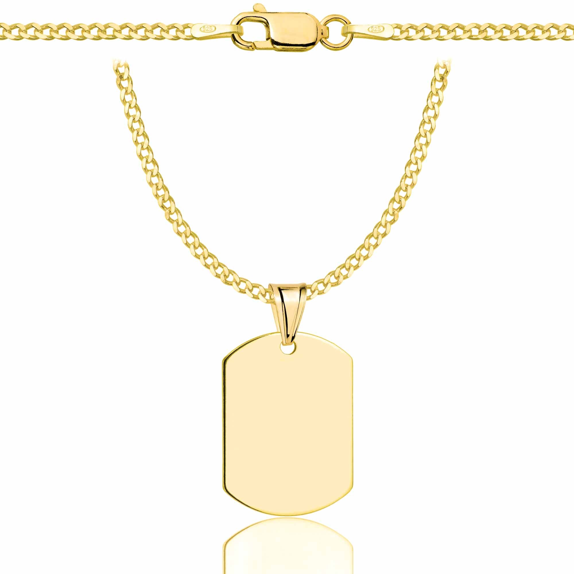 Łańcuszek pozłacany srebrny z nieśmiertelnikiem pancerka 2mm pr. 925 585