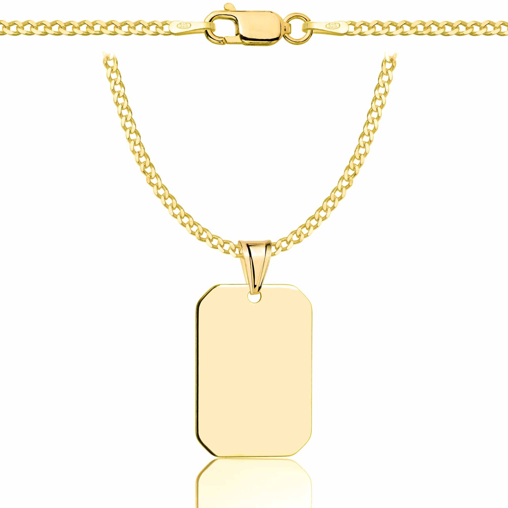 Łańcuszek pozłacany srebrny z nieśmiertelnikiem pancerka 2mm pr. 925 585