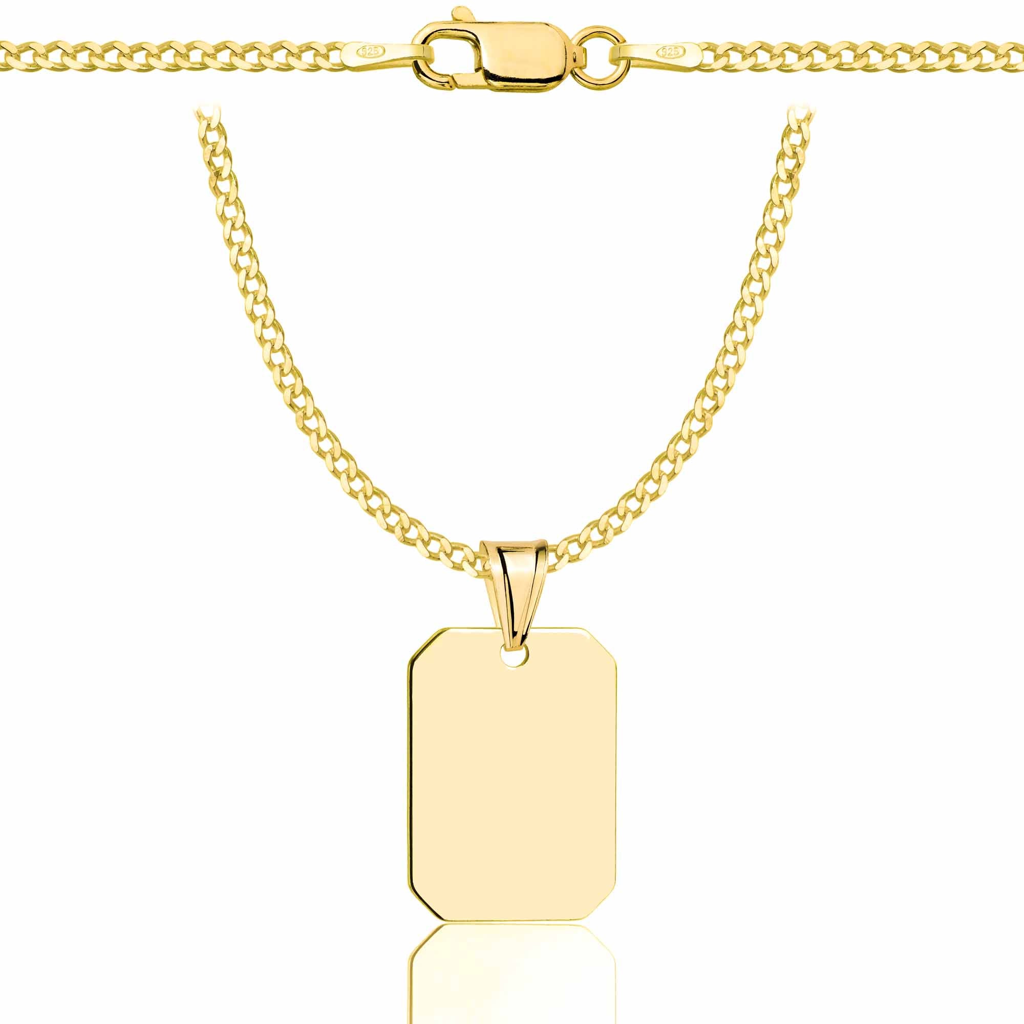 Łańcuszek pozłacany srebrny z nieśmiertelnikiem pancerka 2mm pr. 925 585