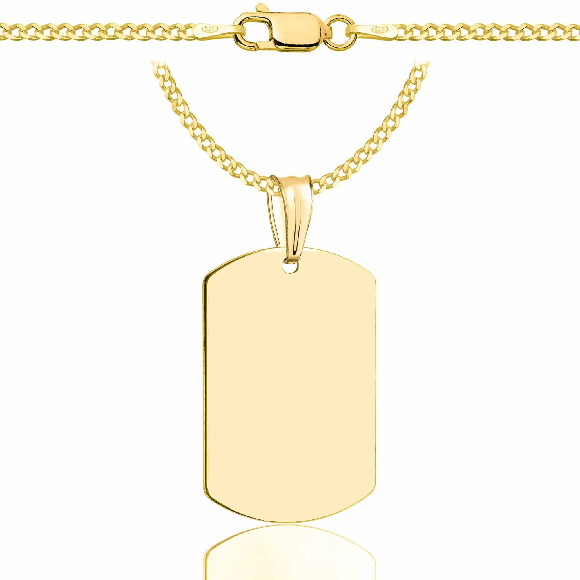 Łańcuszek pozłacany srebrny z nieśmiertelnikiem pancerka 2mm pr. 925