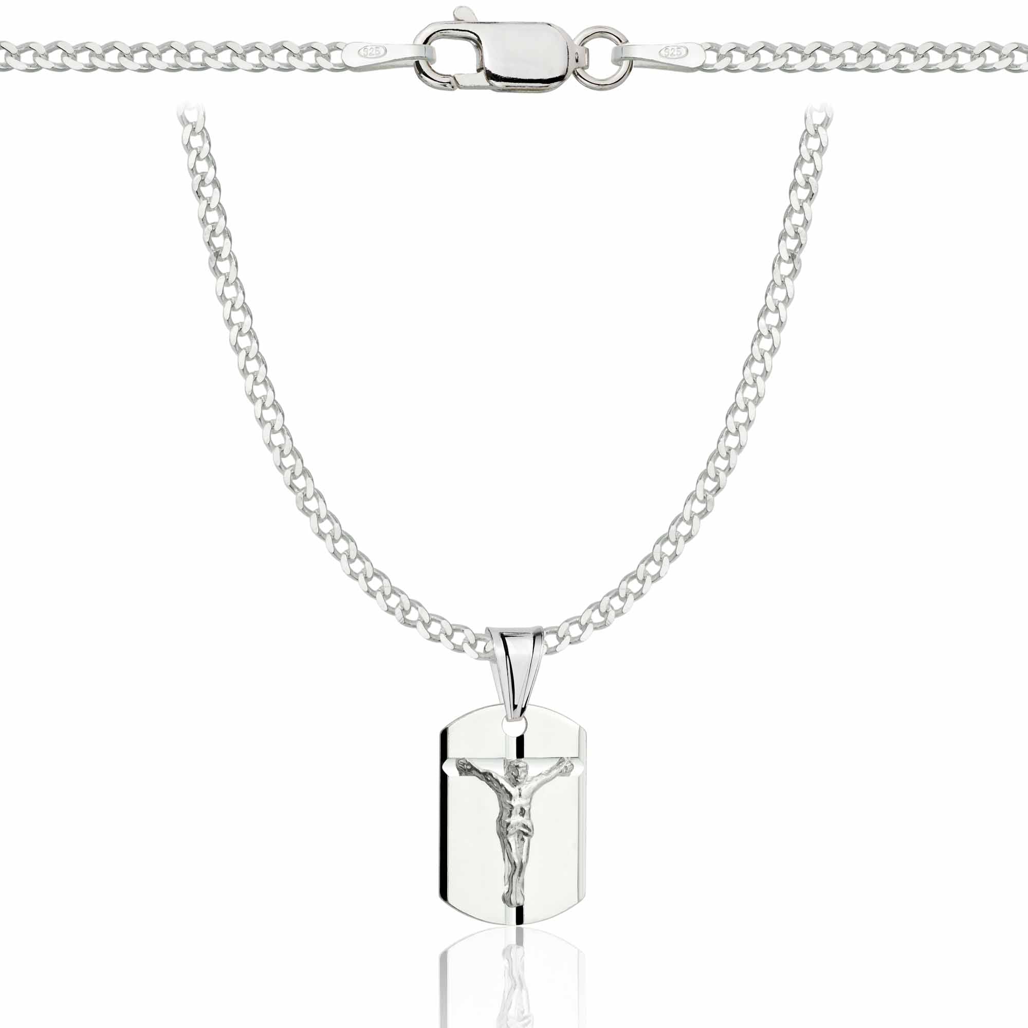 Łańcuszek srebrny z medalikiem pancerka 2mm pr. 925