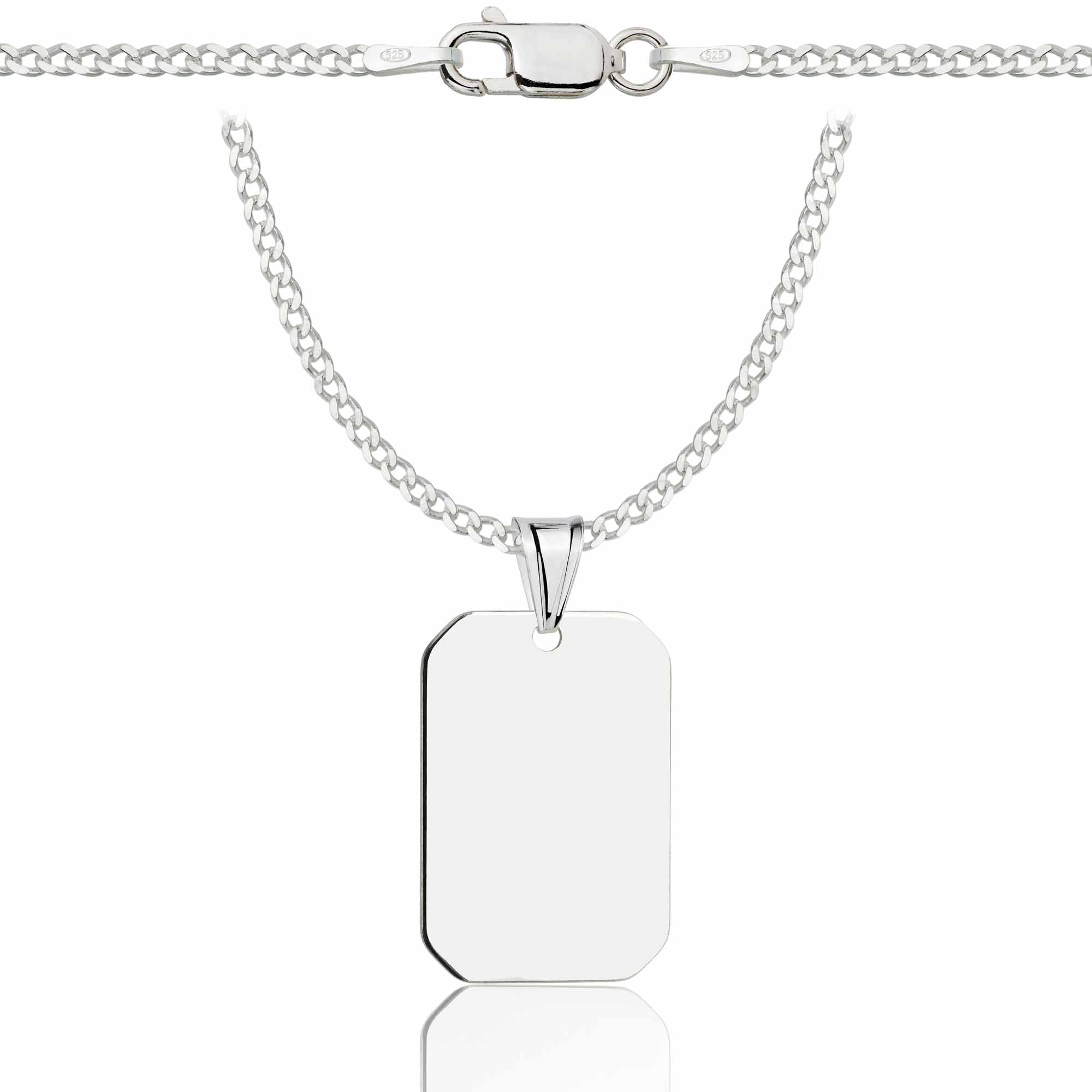 Łańcuszek srebrny z nieśmiertelnikiem pancerka 2mm pr. 925